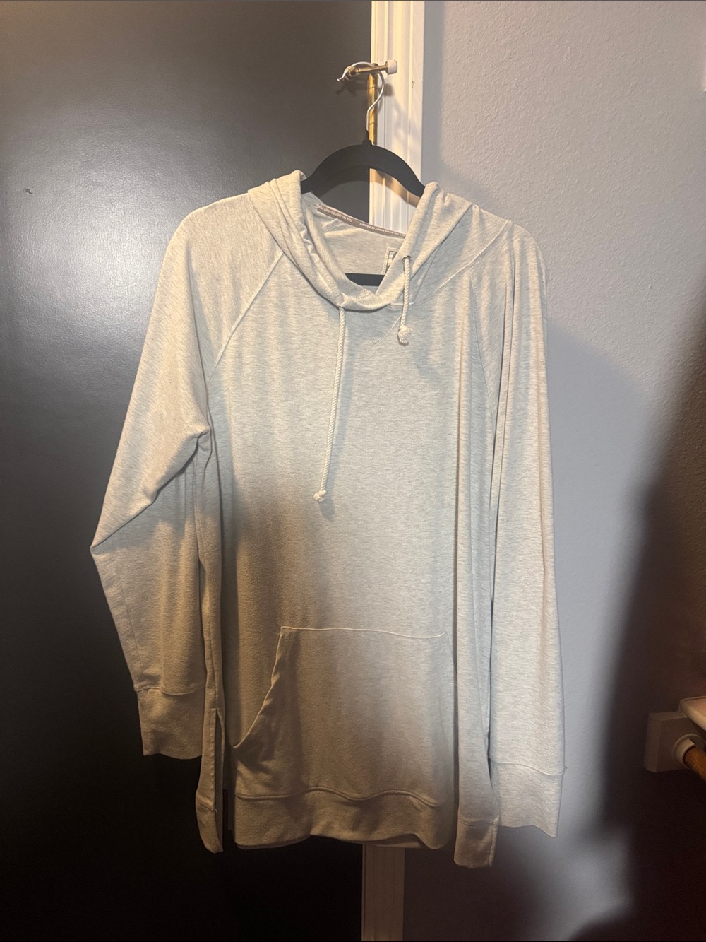 Light Heather Gray Hooded Pullover Sweatshirt